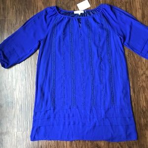 NEW Blue detailed split sleeve dress Large